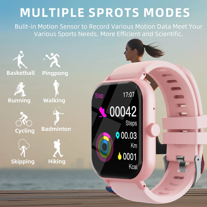 Reloj inteligente Bluetooth de 1.99" para hombres y mujeres, pantalla táctil completa, reloj deportivo de fitness con podómetro para Android e iPhone