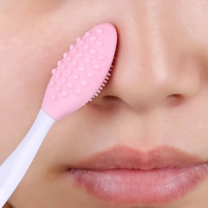 1 Pc/4 Pcs Beauty Skin Care Wash Face Silicone Brush Exfoliating Nose Clean Blackhead Removal Brushes Tools With Replacement Head
