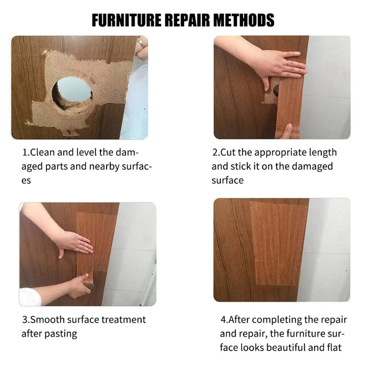 4.5M/Roll Realistic Wood Grain Repair Adhensive Duct Tape Floor Furniture Renovation Skirting Line Sticker Home Decoration