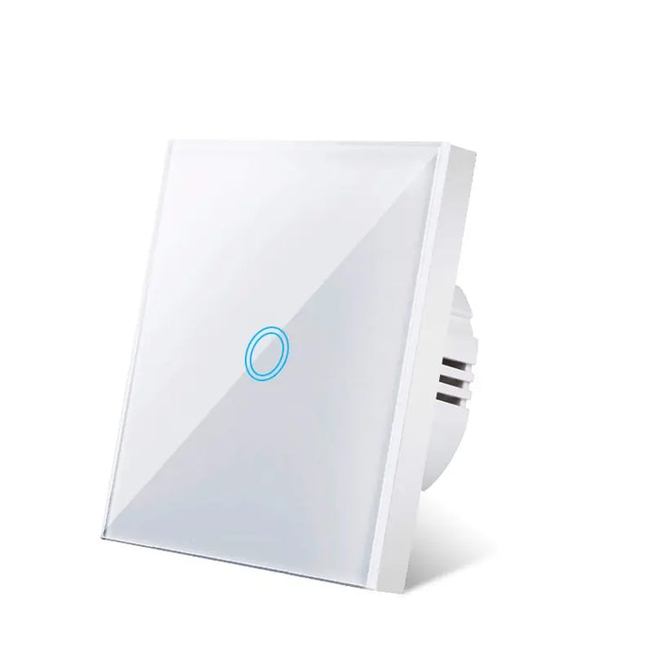 European AC100-240V Tempered Black White Crystal Glass Touch Switch Panel Wall Light Sensor Button 1/2/3 Gang 10A Interrupt