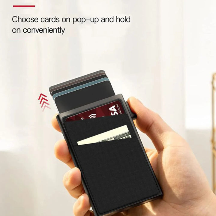 Anti-theft Cards Protectors Card Holder Minimalist Smart Wallet RFID Protection Aluminum Metal Box Cardholder Case Porte Carte