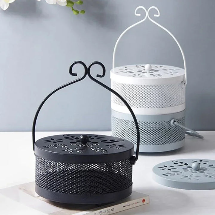 Innovative Portable Iron Mosquito Coil Holder Hollow Insulated Anti-scalding Garden Mosquito Coil Rack for Home and Camping