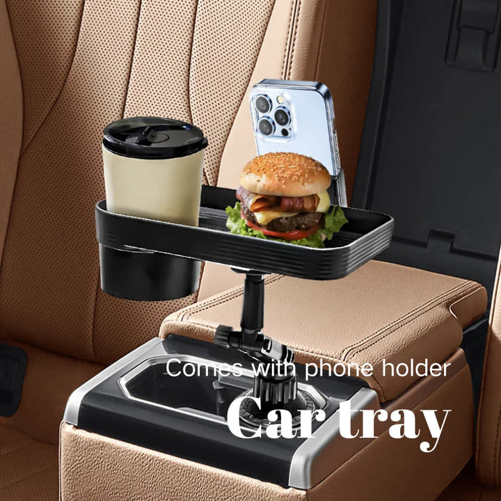 Car Cup Phone Holder Stand Mount Tray 360 Degree Rotation Table Slot Food Organized Adjustable Drink Accesories