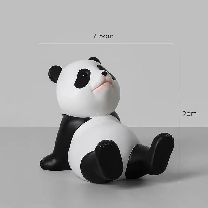 Panda-Figuren für den Innenbereich, universeller Handy-Ständer, moderne Harz-Skulptur, Statue, Home-Office, Schreibtisch-Dekor