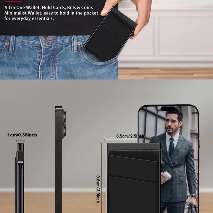 Anti-theft Cards Protectors Card Holder Minimalist Smart Wallet RFID Protection Aluminum Metal Box Cardholder Case Porte Carte