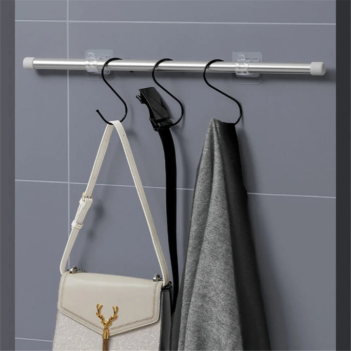 Set of 2/4/8 Self Adhesive Hooks Punch-free Curtain Rod Clip Hook Window Curtains Wall Hanging Holder Household Clamp Fixed Clip
