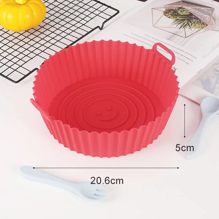 Accessori per Liner di Padella Riutilizzabili in Silicone per Airfryer, Teglia da Forno per Pizza e Pollo, Stampo in Silicone Antiaderente per Airfryer