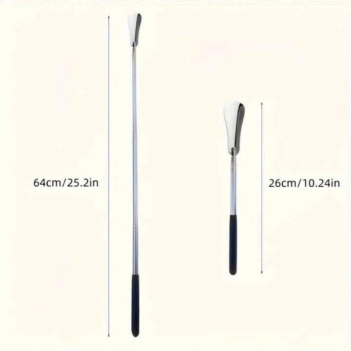 1 Pc retractable stainless steel elderly shoe puller, shoe assistant, suitable for both men and women, shoe horn