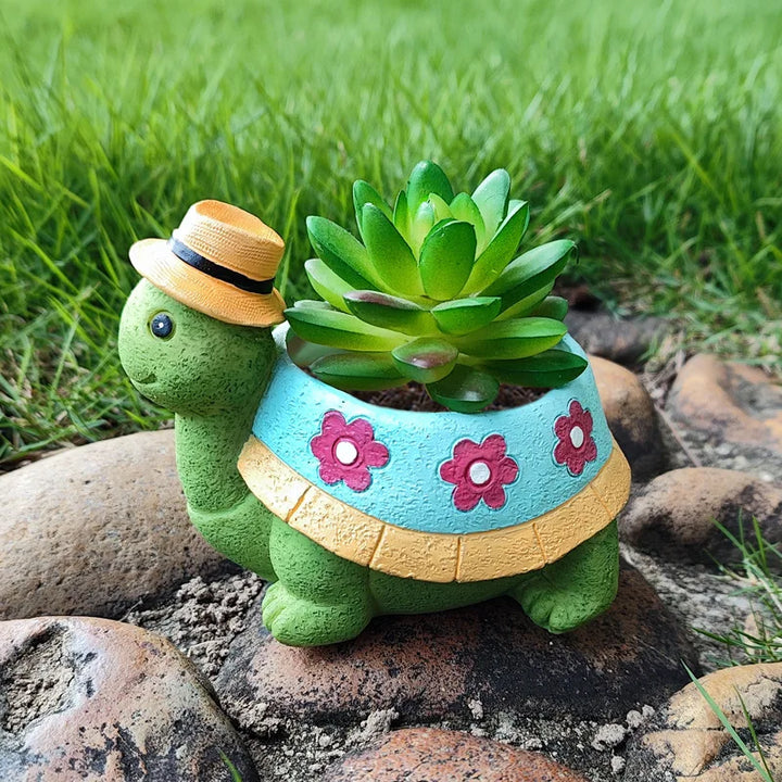 Cartoon Animal Succulent Flower Pot Cute Turtle Flowerpot Garden Planting Pot Desktop Home Decoration Ornaments Garden Planter