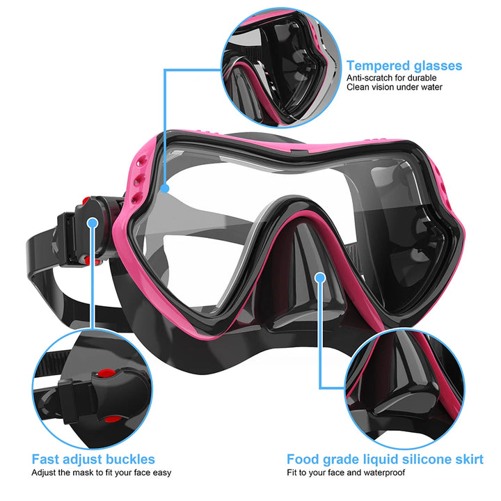 Máscara de buceo para esnórquel profesional, máscara de natación para hombres y mujeres, gafas de buceo impermeables HD, máscaras de esnórquel de silicona