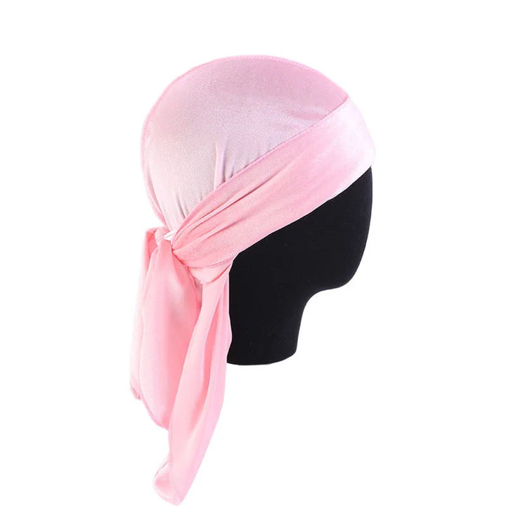New Unisex Velvet Durags Bandana Turban Hat Men Women Breathable Long Tail Pirate Hats Cap Hip Hop Headband