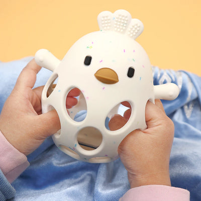1 Pc Baby Silicone Teether Toys Cartoon Chick Shape Baby Toys Hollow Out Baby Care Equipment Chewing Training Baby Products