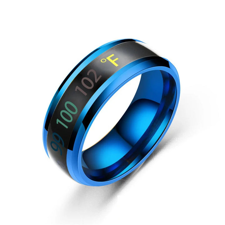 Bague multifonctionnelle intelligente en acier inoxydable pour couple, ressentant l'humeur, intelligente, sensible à la température, bijoux étanches.