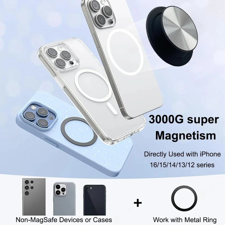 Magnetic Foldable Phone Grip Holder For Samsung Mount Socket Pocket For Magsafe iPhone 17 N52 Magnet Ring Finger Expanding Stand