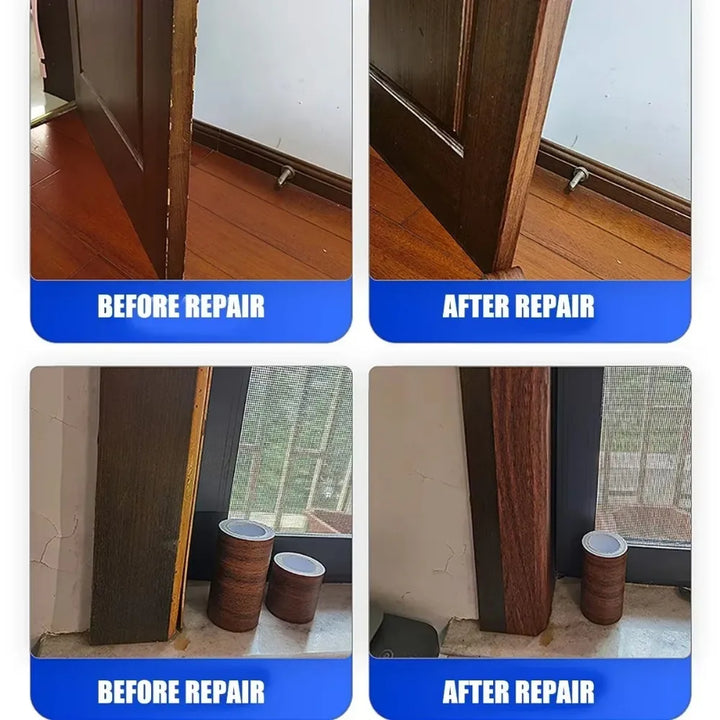 4.5M/Roll Realistic Wood Grain Repair Adhensive Duct Tape Floor Furniture Renovation Skirting Line Sticker Home Decoration