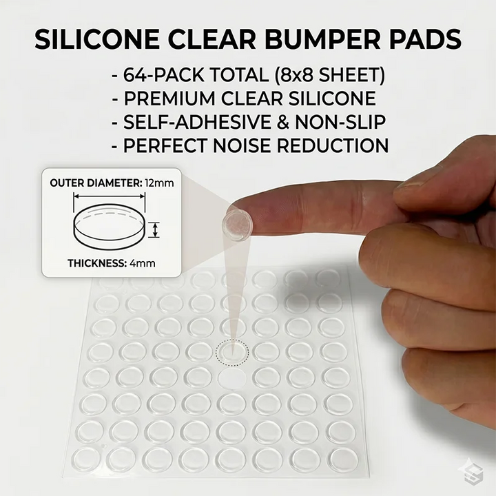 100Pcs Soft Silicone Rubber Anti Slip Bumpers Feet Pads Damper Buffer Cabinet Bumpers Silicone Furniture Pads Drawer Door Pad