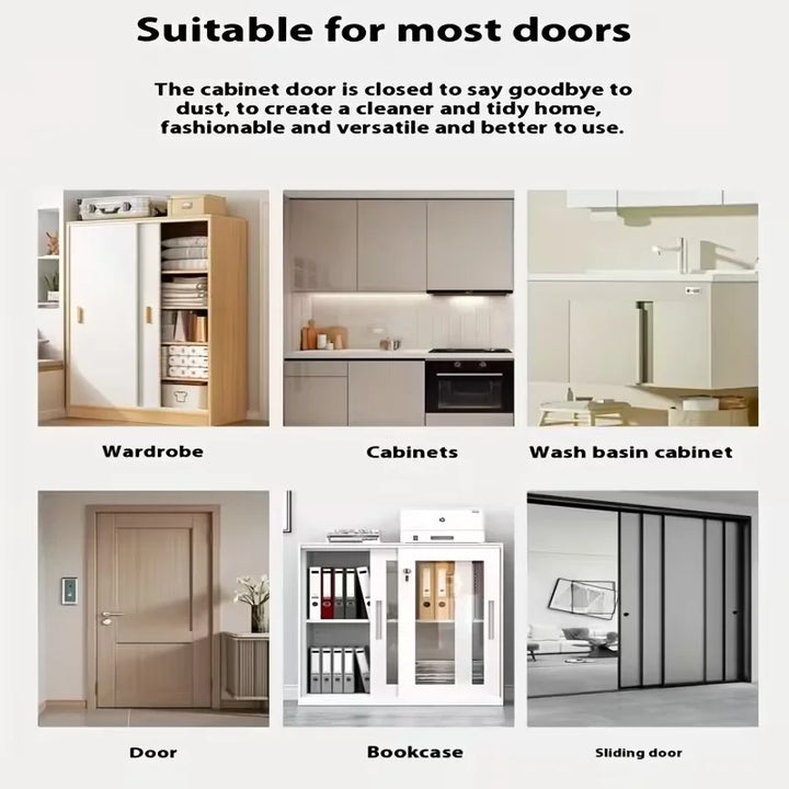 2PCS Alloy Magnetic Door Latches, Invisible Strong Hold & Drill-Free Installation for Cabinets, Wardrobes, Sliding Doors