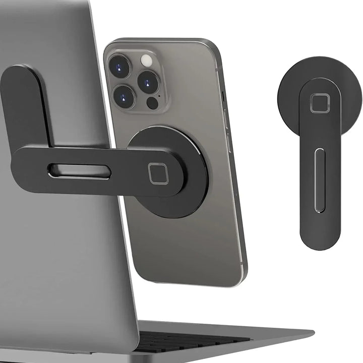 2025 Magnetic Laptop Phone Holder Computer Monitor Side Cell Phone Slim& Foldable For iPhone 14 13 12 Series Case and All Phone
