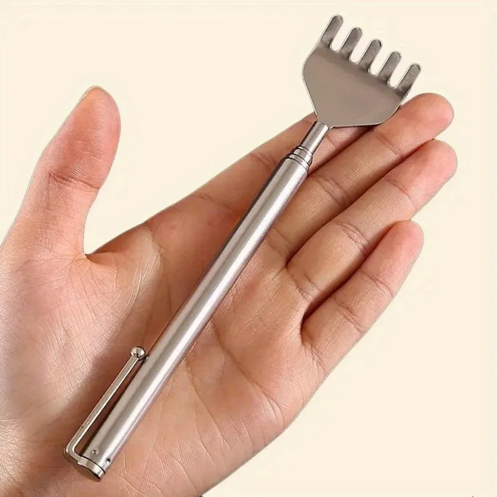 silvery Telescopic Back Scratcher, Portable Extendable Stainless Steel Scratchers for Men Women, Mothers Gifts,Gifts For Men,G