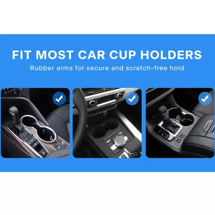 Car Cup Phone Holder Stand Mount Tray 360 Degree Rotation Table Slot Food Organized Adjustable Drink Accesories