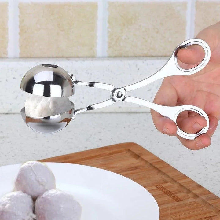 Strumento per creare polpette Clip in acciaio inossidabile Cucchiaio rotondo per modellare polpette di riso Stampo per polpette Gadget da cucina farcito antiaderente