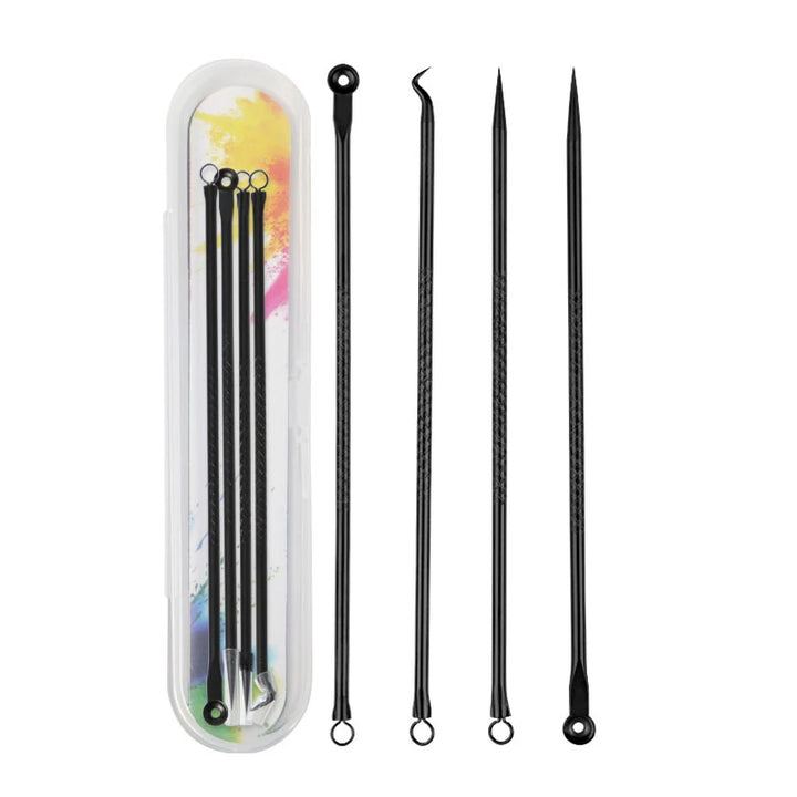 4 Pcs Acne Blackhead Comedone Black Spot Pimple Blemish Remover Skin Care Women Beauty Acne Treatment Pore Cleanser Needle Hook
