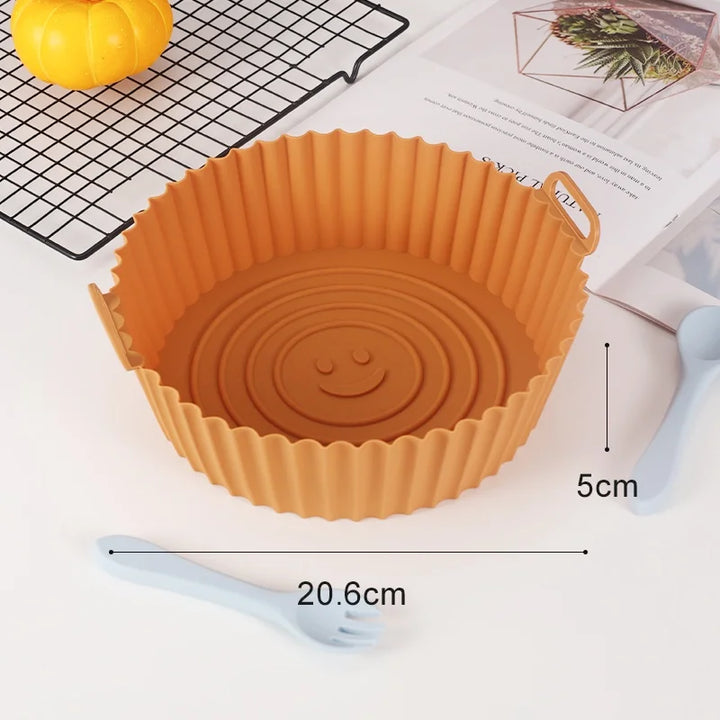 Accessori per Liner di Padella Riutilizzabili in Silicone per Airfryer, Teglia da Forno per Pizza e Pollo, Stampo in Silicone Antiaderente per Airfryer