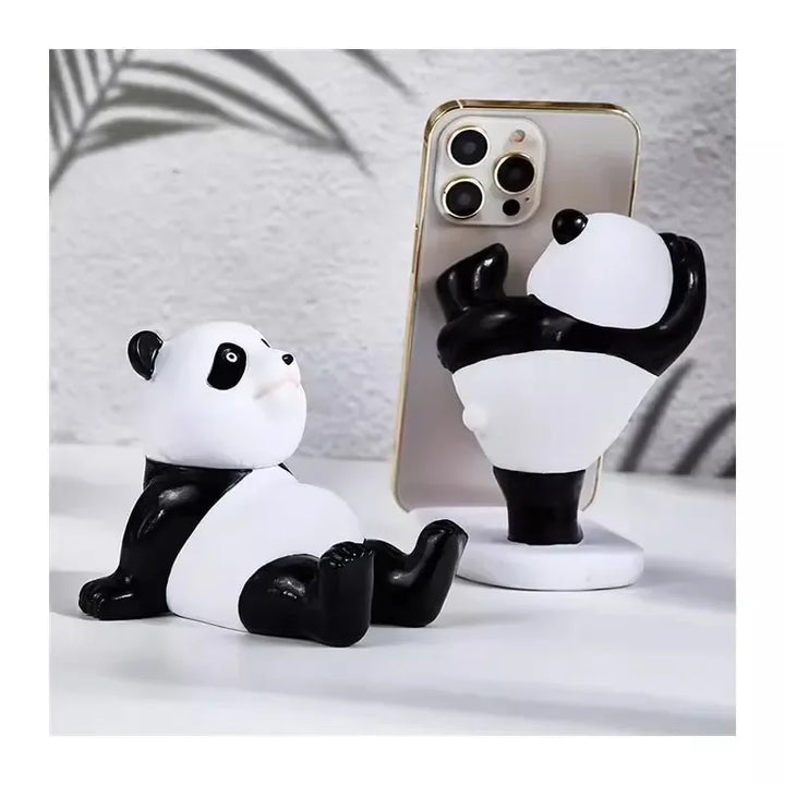 Panda-Figuren für den Innenbereich, universeller Handy-Ständer, moderne Harz-Skulptur, Statue, Home-Office, Schreibtisch-Dekor