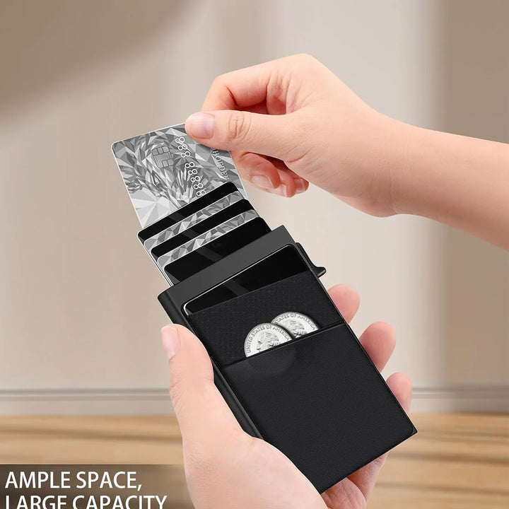 Anti-theft Cards Protectors Card Holder Minimalist Smart Wallet RFID Protection Aluminum Metal Box Cardholder Case Porte Carte