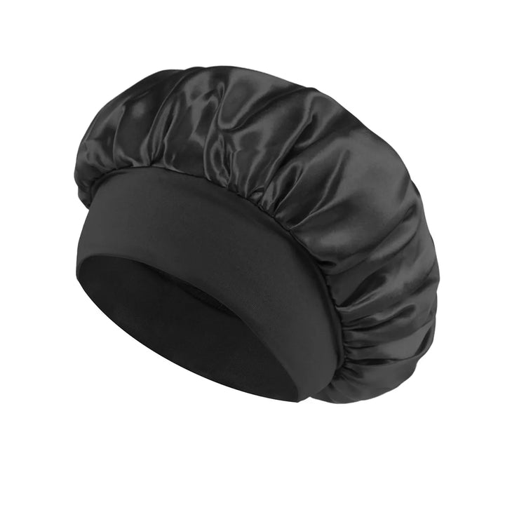 1 Pc Soft Silk Satin Lined Bonnet Large Satin Hair Bonnet Household Sleep Shower Cap Hair Wrap Cover for Long Hair Salon Tool