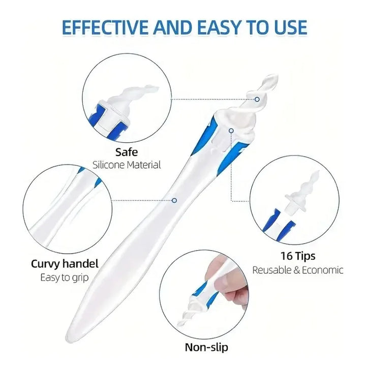 Nuovo Arrivo Caldo Strumento per la Rimozione del Cerume in Silicone a Spirale Pulitore per Cerume Riutilizzabile Cura del Cerume Morbido Strumenti per la Salute delle Orecchie