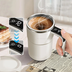 Automatic Stirring Cup Rechargeable Portable Coffee Electric Stirring Stainless Steel Mixer Rotating Magnetic Self Stirring Mugs