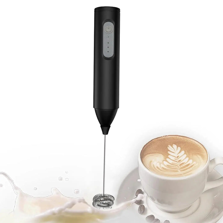 Mini Milk Frother USB Rechargeable 3 Speeds Foam Maker Coffee Whisk Mixer Electric Handle Blender Egg Beater