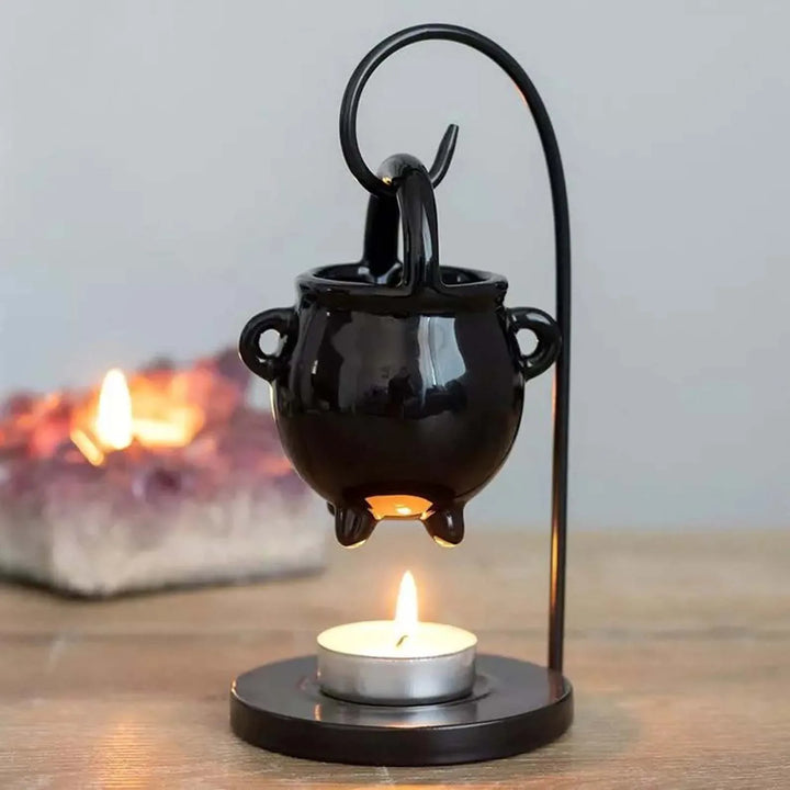 Ceramic Candle Holder Essential Oil Burner Diffuser Furnace Warmer Tealight Candle Wood Base Lamp Porcelain Living Room Decor