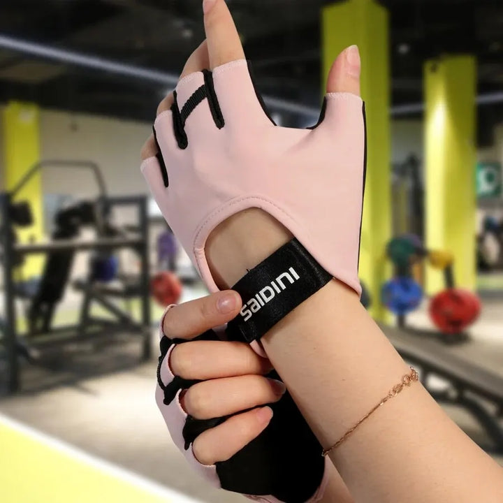 Women's Sports Gloves Fitness Outdoor Sports Anti Slip and Shock-absorbing Half Finger Gloves Durable and Breathable