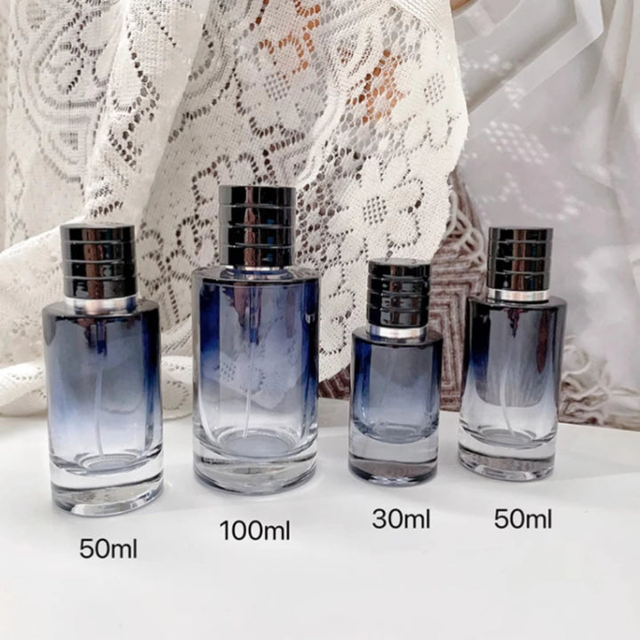 1 Pc 30ml-100ml Gradient Color Portable Glass Refillable Perfume Bottle Cosmetic Container Atomiser Sprayer Travel Cosmetic Tool