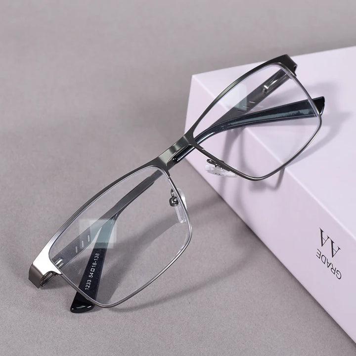 Anti Blue Light Reading Glasses Men High Quality Full-frame Diopter Glasses Business Male Presbyopic Eyeglasses +100+200