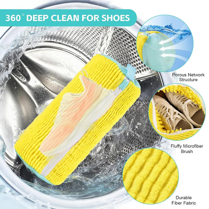 Durable Shoe Washing Machine Bag for All Shoe Types with Zipper for Sneakers and Casual Shoes Laundry  Reusable Shoe Wash Bag