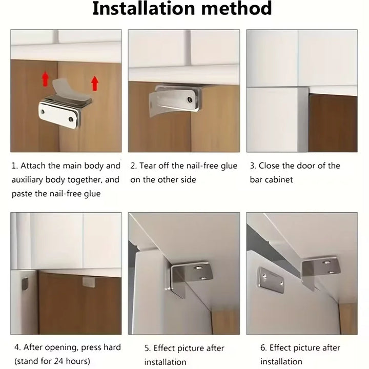 2PCS Alloy Magnetic Door Latches, Invisible Strong Hold & Drill-Free Installation for Cabinets, Wardrobes, Sliding Doors