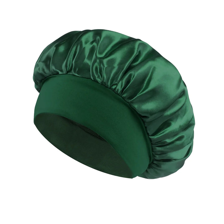 1 Pc Soft Silk Satin Lined Bonnet Large Satin Hair Bonnet Household Sleep Shower Cap Hair Wrap Cover for Long Hair Salon Tool