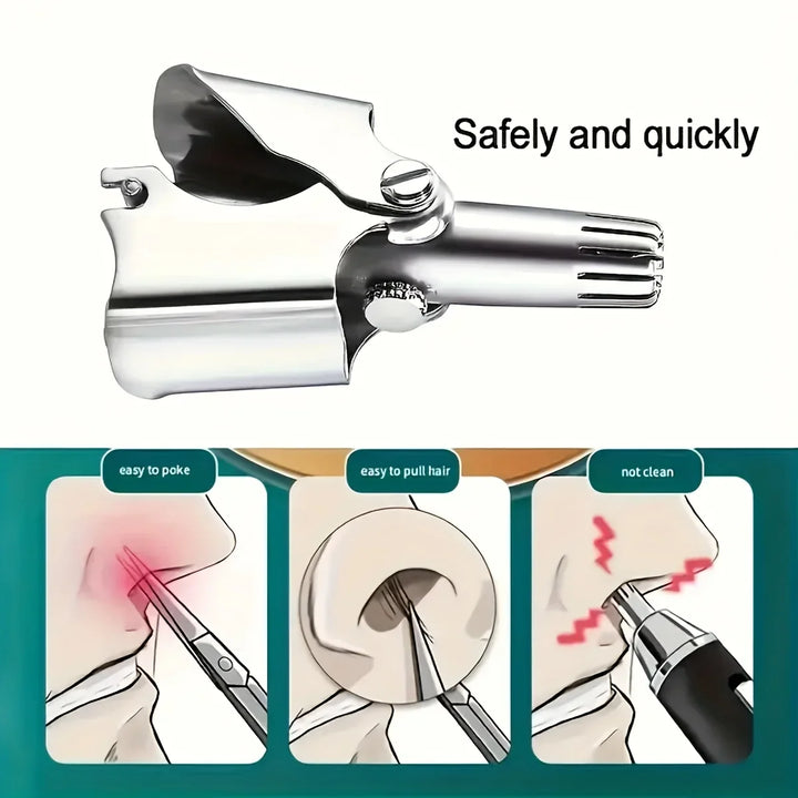 Nose Hair Trimmer Cleaner For Men Women Stainless Steel Manual Mechanical Shaving Razor Washable Hair Removal Tools With Brush