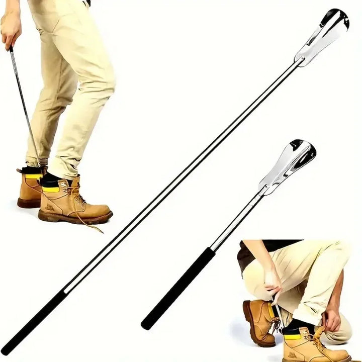 1 Pc retractable stainless steel elderly shoe puller, shoe assistant, suitable for both men and women, shoe horn