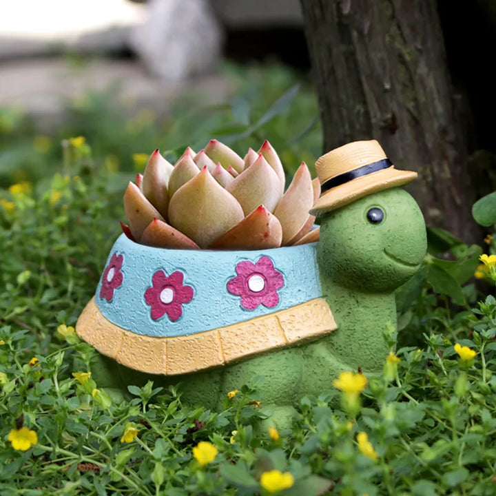 Cartoon Animal Succulent Flower Pot Cute Turtle Flowerpot Garden Planting Pot Desktop Home Decoration Ornaments Garden Planter