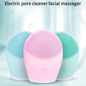 Limpiador Facial eléctrico para el hogar, limpiador Facial impermeable de silicona con batería, para hombres y mujeres, limpiador de puntos negros y cuernos