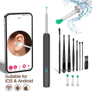 Smart Visual Ear Cleaner HD Ear Sticks Otoscopio USB C Ricarica Endoscopio Strumento per la rimozione della cera Earpick MIni Camera Set per assistenza sanitaria