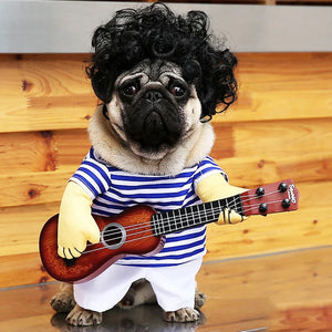 Pet Guitar Costume Funny Dog Costumes Guitarist Player Halloween Christmas Cosplay Party Dog Cat Clothes Dressing Up Outfits