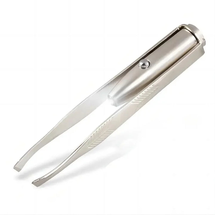 1 Pc Portable Stainless Steel Smart Design Eyebrow Hair Removal Tweezer With LED Light Makeup Tool