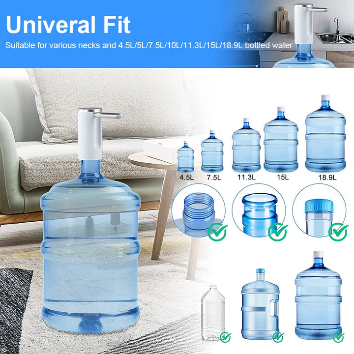 Electric Water Gallon Bottle Pump Foldable Automatic Water Dispenser 19 Liters Bottle Rechargeable Desktop Drinking Water Pump