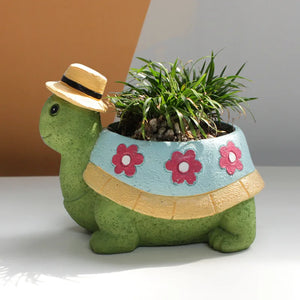 Cartoon Animal Succulent Flower Pot Cute Turtle Flowerpot Garden Planting Pot Desktop Home Decoration Ornaments Garden Planter