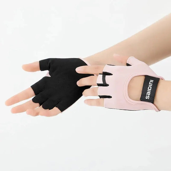 Women's Sports Gloves Fitness Outdoor Sports Anti Slip and Shock-absorbing Half Finger Gloves Durable and Breathable